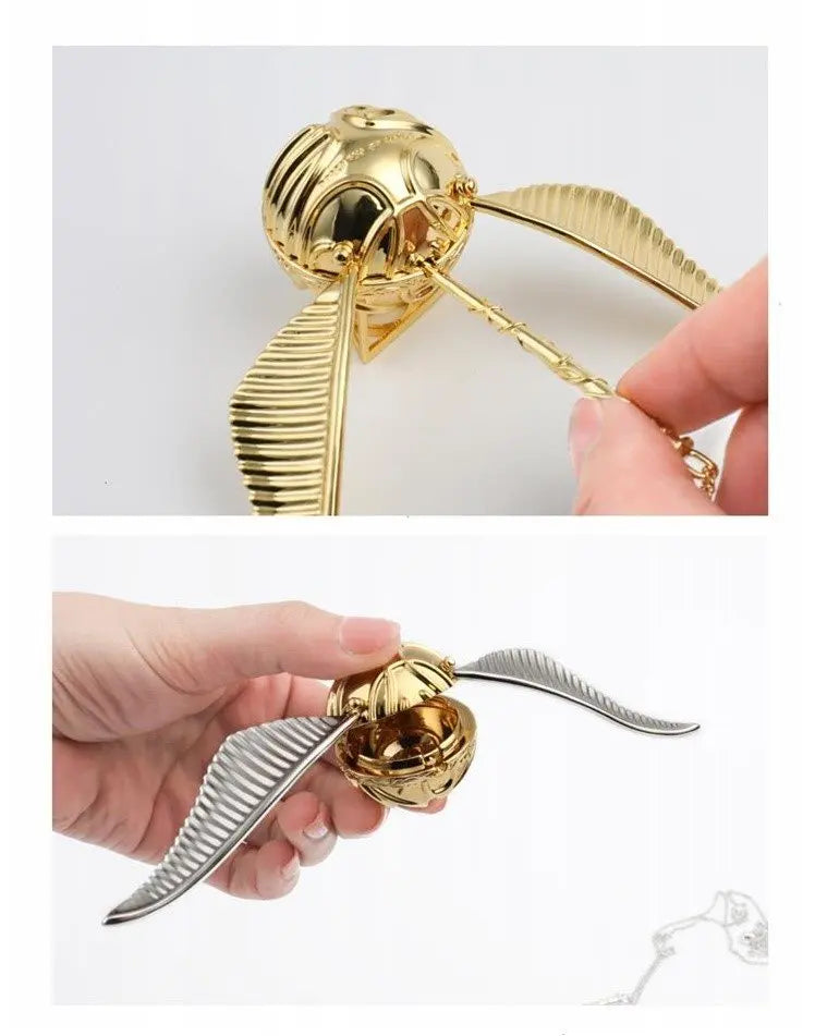 Proposal Ring Box Gold Snitch Wedding Wings Ring Boxes Luxury Gold Metal Jewelry Mystery Box Surprise Organizer for Small Things