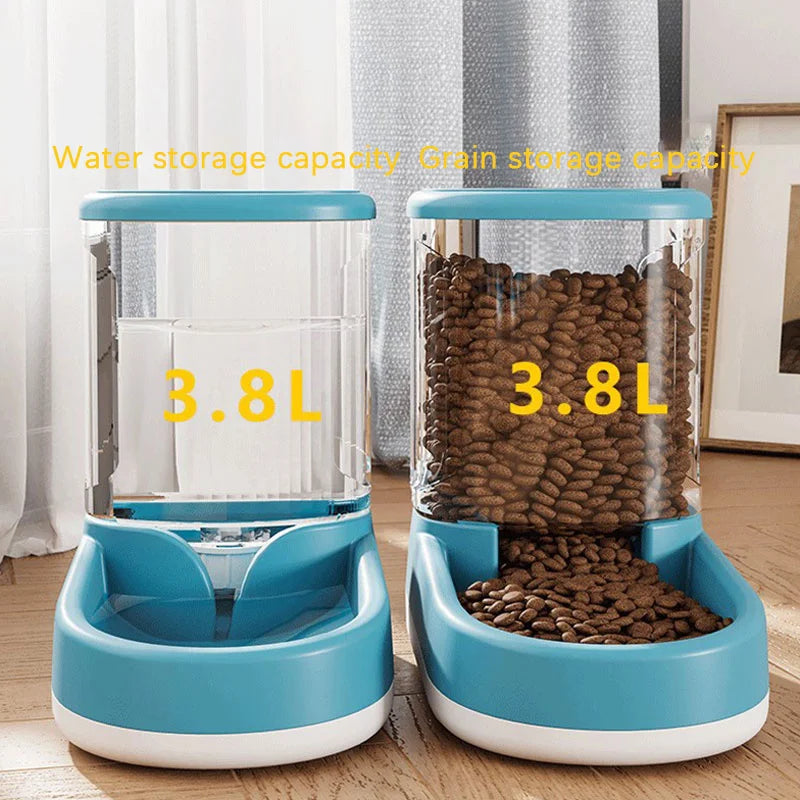 Automatic Pet Feeder Water Dispenser Dog Cat Gravity Food And Water Dispenser With Pet Food Bowl Large Capacity