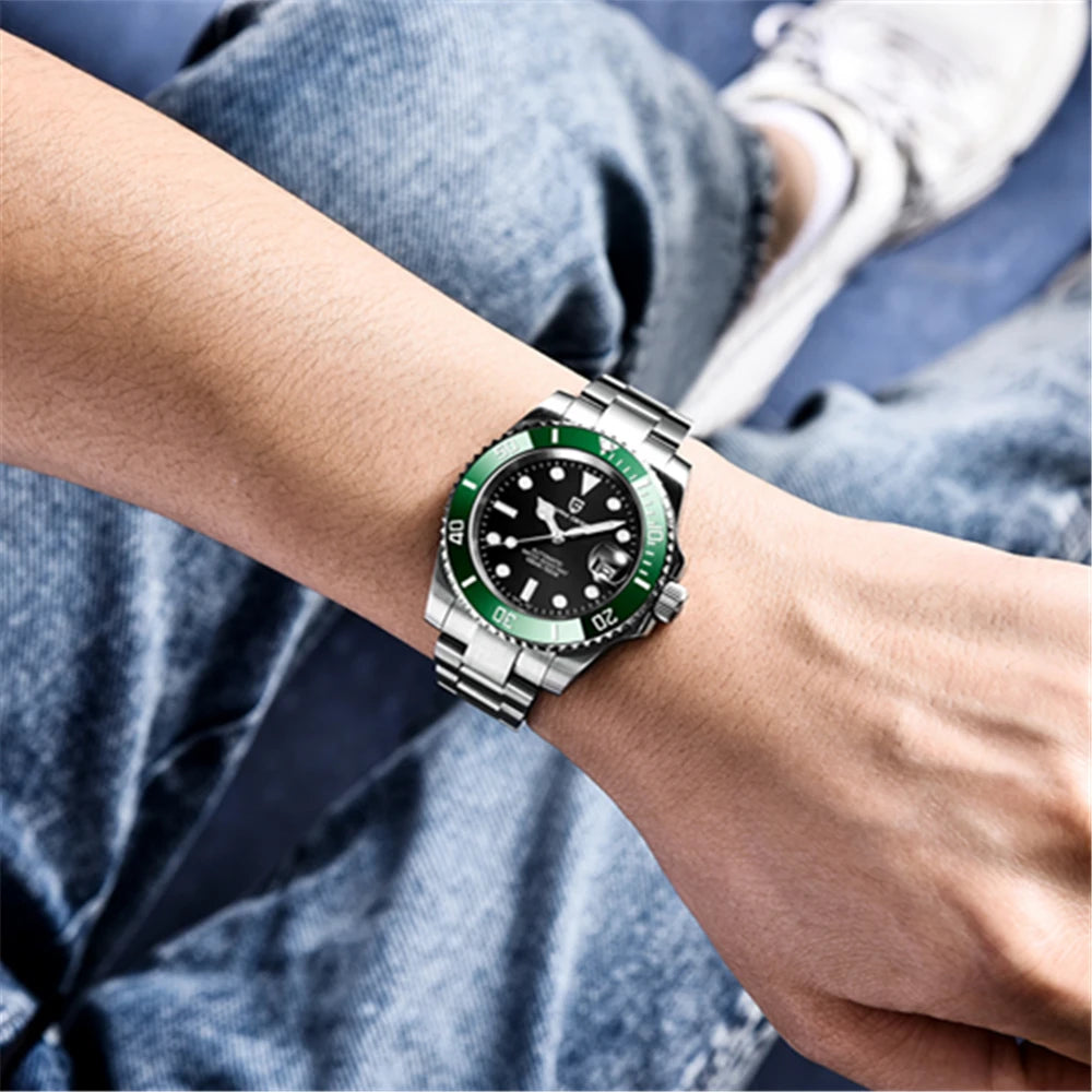 PAGANI DESIGN Men Automatic Mechanical Watches Luxury Sport Dive Clock NH35 Auto Date Sapphire 40MM Watch For Men reloj hombre