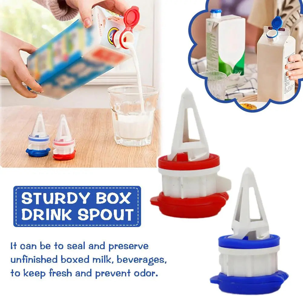 2pcs Milk Bottles Pourer Spout Pourer Milk Bottles Brick Drink Splitter Keep Drink Cool Fresh Kitchen Gadget Beverage Caps
