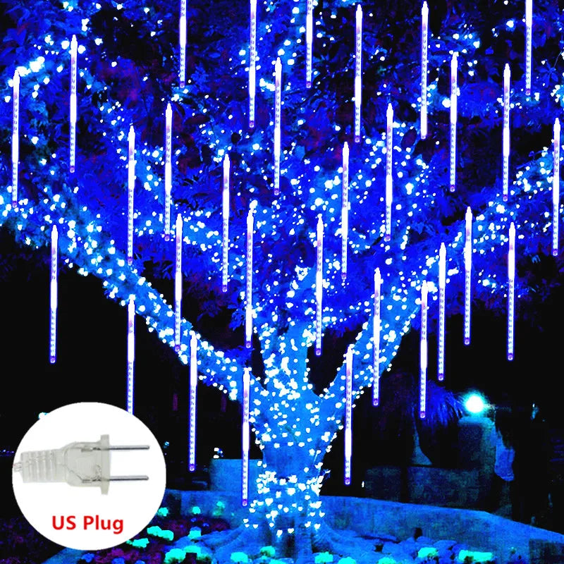 30/50cm Holiday Meteor Shower LED String Lights Christmas Falling Rain Lights Snow Falling Icicle Cascading Light Waterproof New