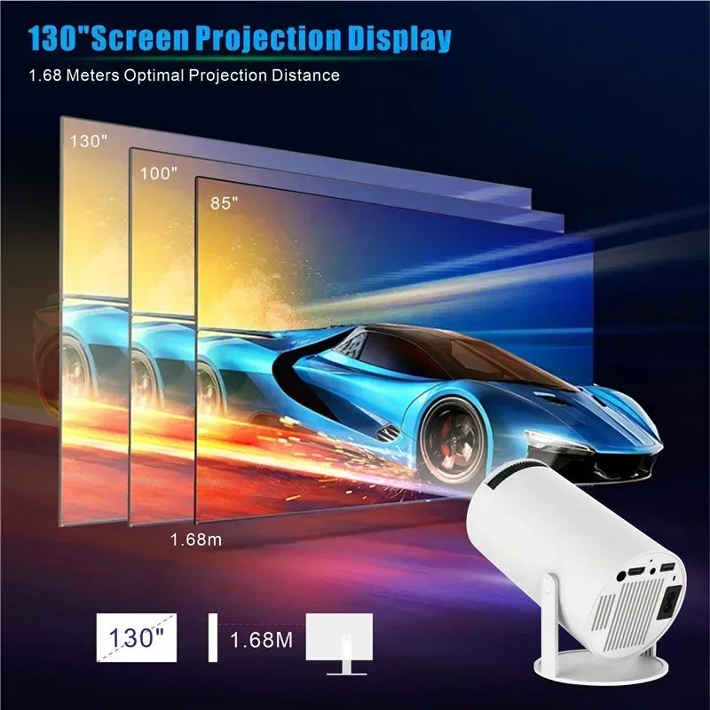 2024 new HY300 Pro plus Projector Android 4K 1280*720P Dual Wifi Video Portable Outdoor home hd led proyector cine en casa