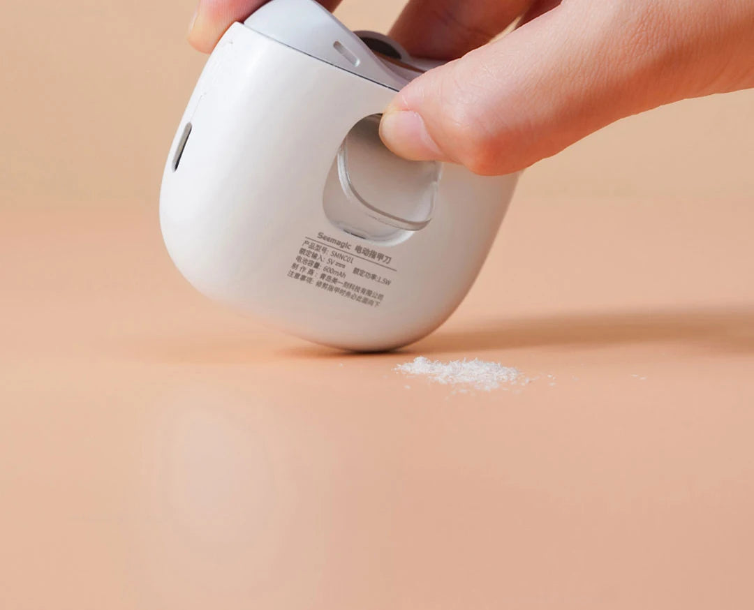 Cortauñas automático eléctrico Youpin, ligero, seguro para el hogar, rápido, luz LED, herramientas portátiles para el cuidado de las uñas de bajo decibelio
