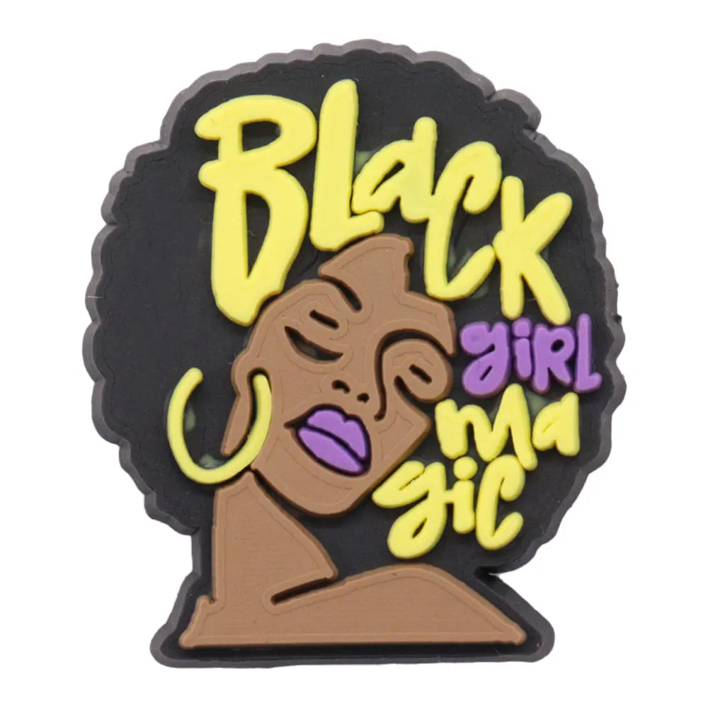 1 pieza de PVC negro para niña, sé amiga, mamá, vida, arcoíris, dijes para adultos, hebilla, zuecos, mezcla de decoraciones para zapatos, se adapta a la mochila