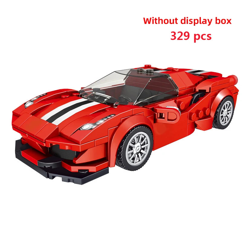 Technical Moc Car City Speed Champion Sports Car Racing Vehicle Building Blocks Brick Educational Construction Toys