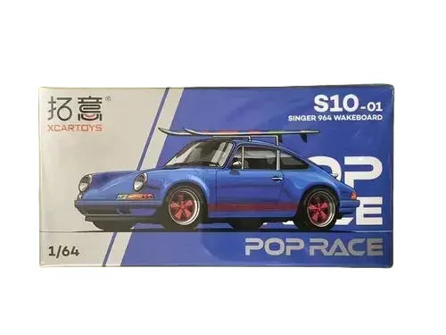 Premium scale model XCARTOYS POPRACE 1/64 Co-branded float series Porsche Martin GTR Alloy model toy, a Christmas gift for boys