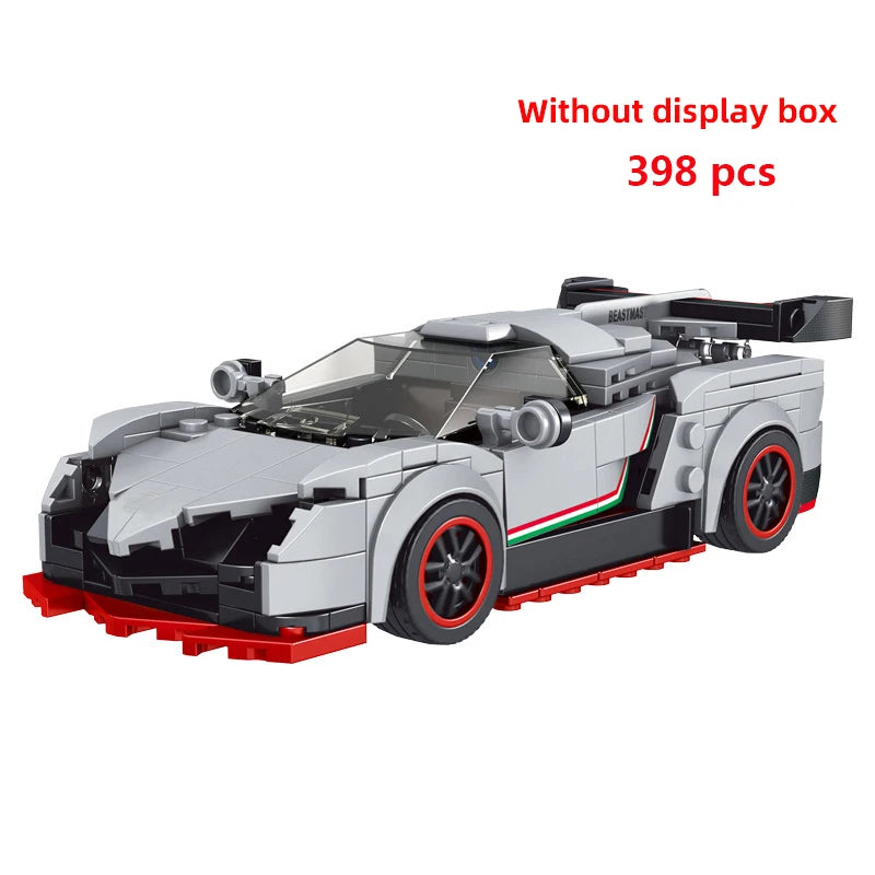 Technical Moc Car City Speed Champion Sports Car Racing Vehicle Building Blocks Brick Educational Construction Toys