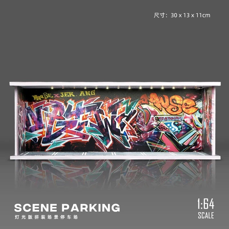 1/64 Simulated Parking Lot Model Classic Static Car Bburago Alloy Diecasting Vehicles Miniature Scene Assembly Display Frame Toy