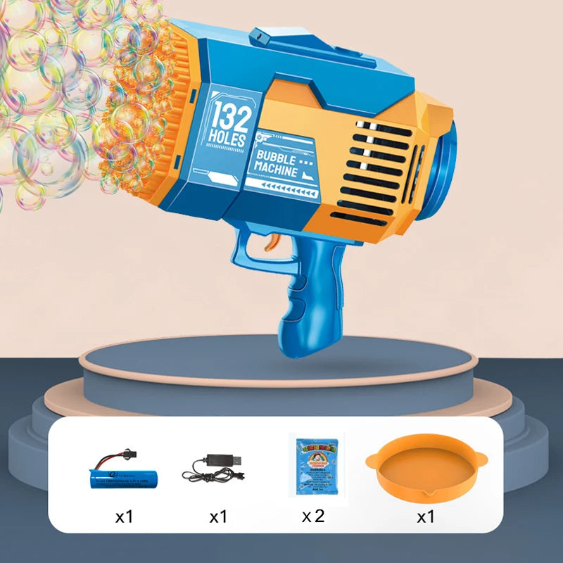 Pistolet à bulles automatique Machine à bulles de savon électrique LED N-Hole Bubble Maker Blower Bubble Guns Jouet Jeu de plein air Cadeau de fête de mariage