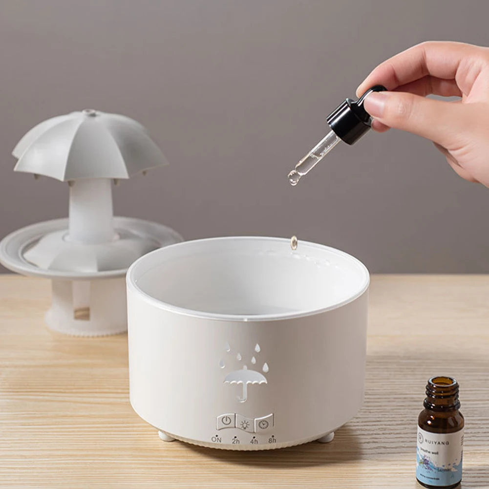 Rotating Umbrella Essential Oil Diffuser with 7 LED Night Light Aromatherapy Diffuser Auto Shut-Off for Home Office