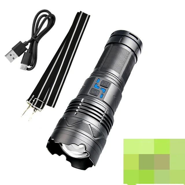 20000LM Super Bright Tactical Flashlight 100W GT60 Long Range Powerful LED Torch USB Rechargeable Using 4 181350A Batteries