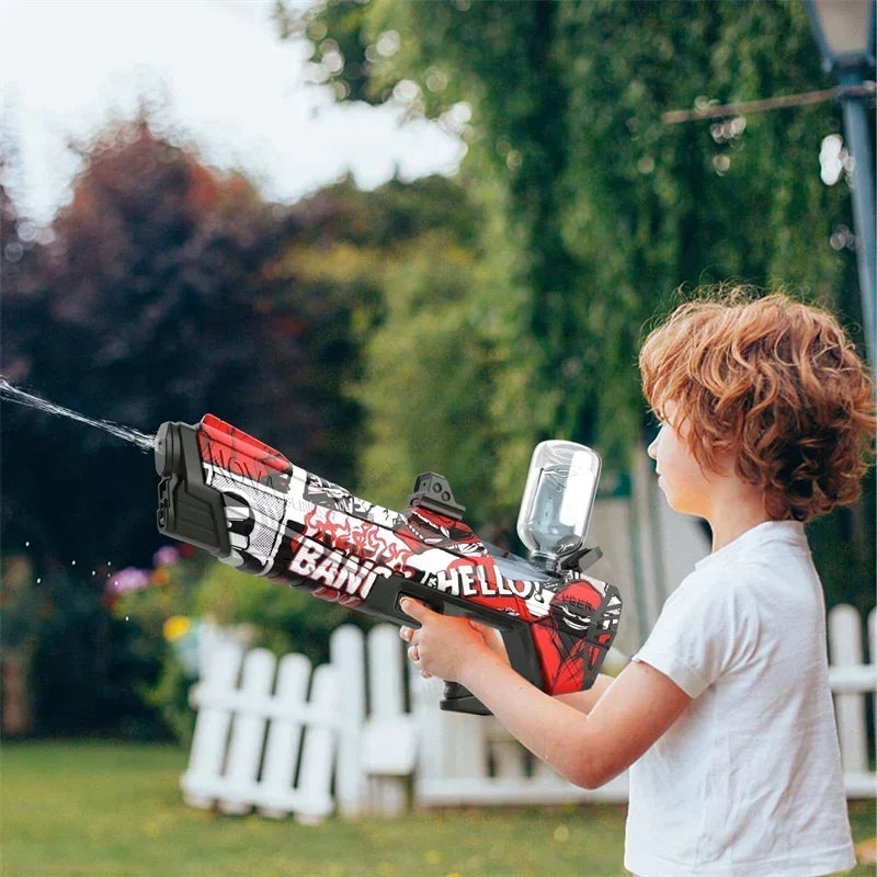 Pistola de agua automática KR con LED de gran capacidad, pistola de agua para disparar, juguetes de verano para piscinas al aire libre para niños