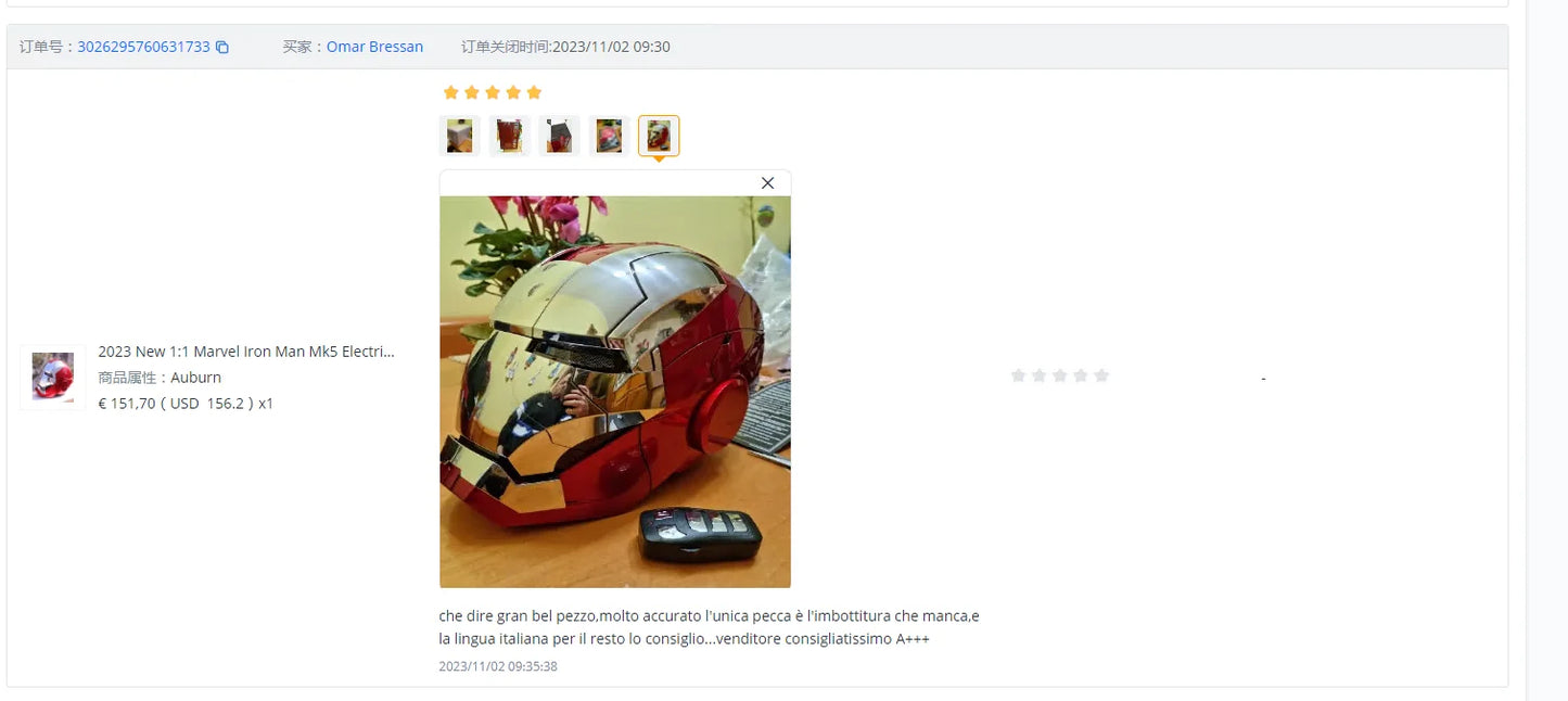 2024 New 1:1 Marvel Iron Man Mk5 Electric Helmet Multi-piece Opening And Closing Helmet Voice Control Eyes Model Adult Toy Gifts