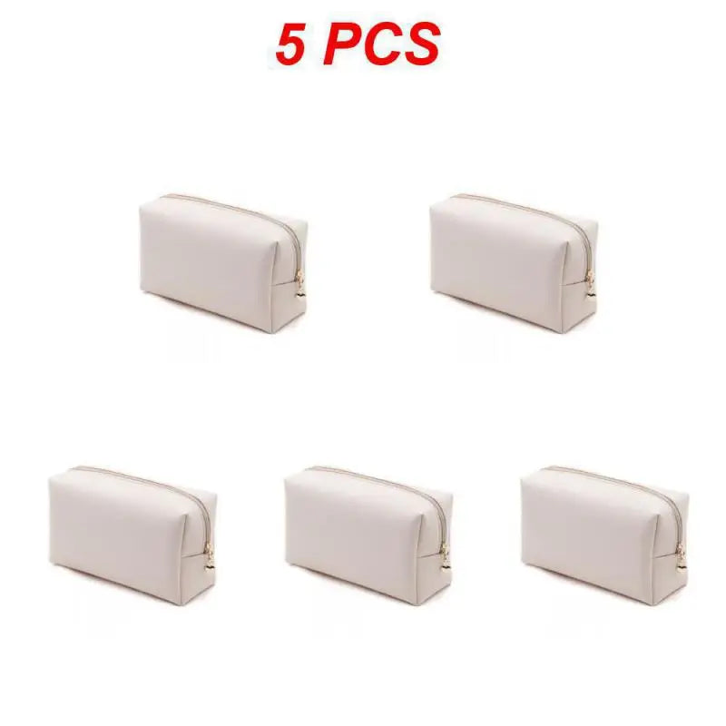 1 ~ 10 piezas de neceser pequeño para mujer, de piel sintética, resistente al agua, con cremallera, bolsa de maquillaje, organizador de maquillaje de viaje, estuche de belleza