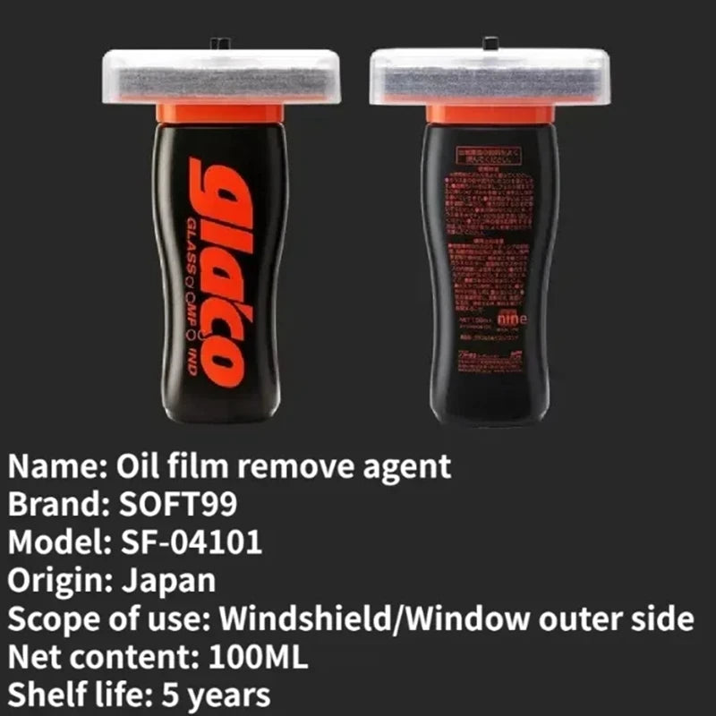 Eliminador de película de aceite para parabrisas de coche Soft99 de 100 ml, repelente de lluvia, revestimiento antilluvia para vidrios de Japón, tratamiento antilluvia