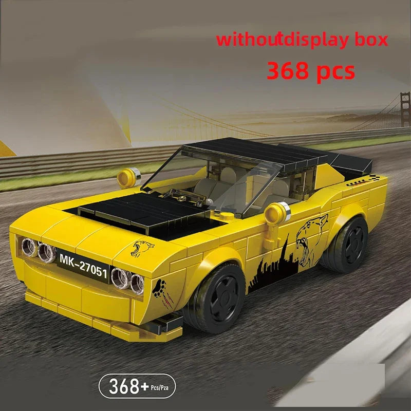Technical Moc Car City Speed Champion Sports Car Racing Vehicle Building Blocks Brick Educational Construction Toys