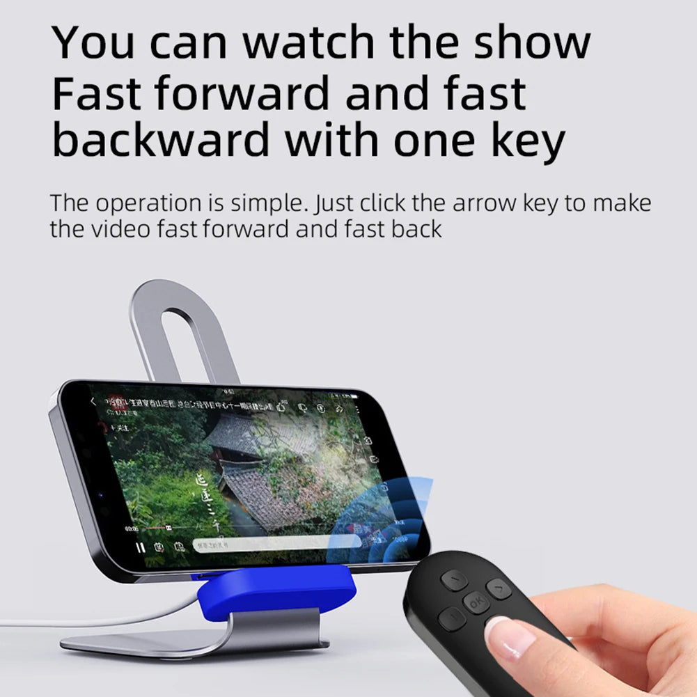 Rechargeable Bluetooth Remote Controller 7 Buttons For iPhone Android Mobile Phone Selfie Photo Shutter For Tiktok Page Turning