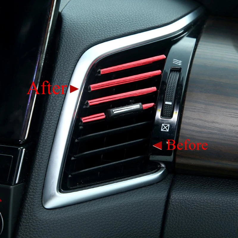 1m DIY Air Conditioner Outlet Decorative Strip AC Vent U Shape Moulding Trim Decor Protector Strips Car Accessories