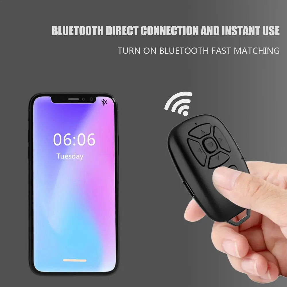 Control remoto inalámbrico para cámara de teléfono, botón de control remoto para teléfono móvil con Bluetooth, pulsador, pasador de página, control remoto recargable para Android IOS