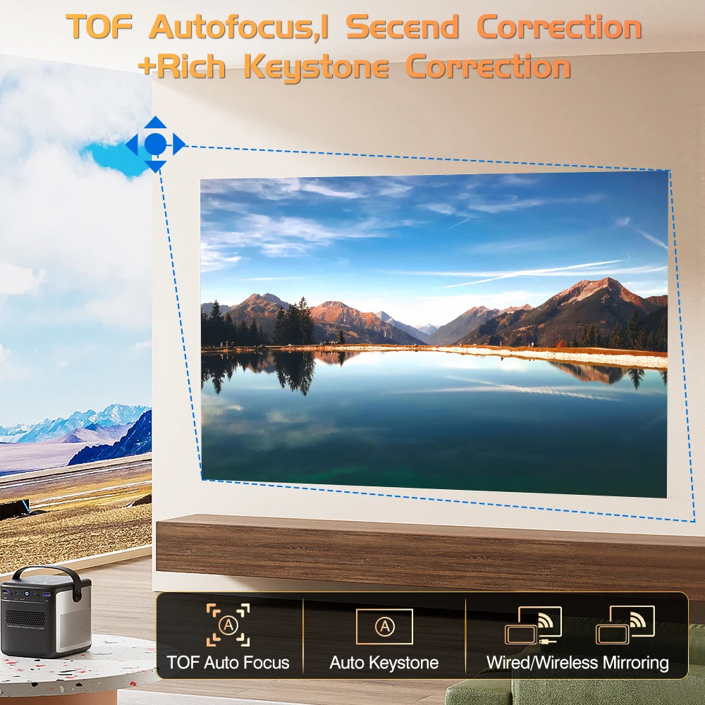 TouYinger G5 Portable 4K Projector 1080p Home Theater Full HD Projetor Android Dlp Beamer 3d U80 Cinema Smartphone with Battery