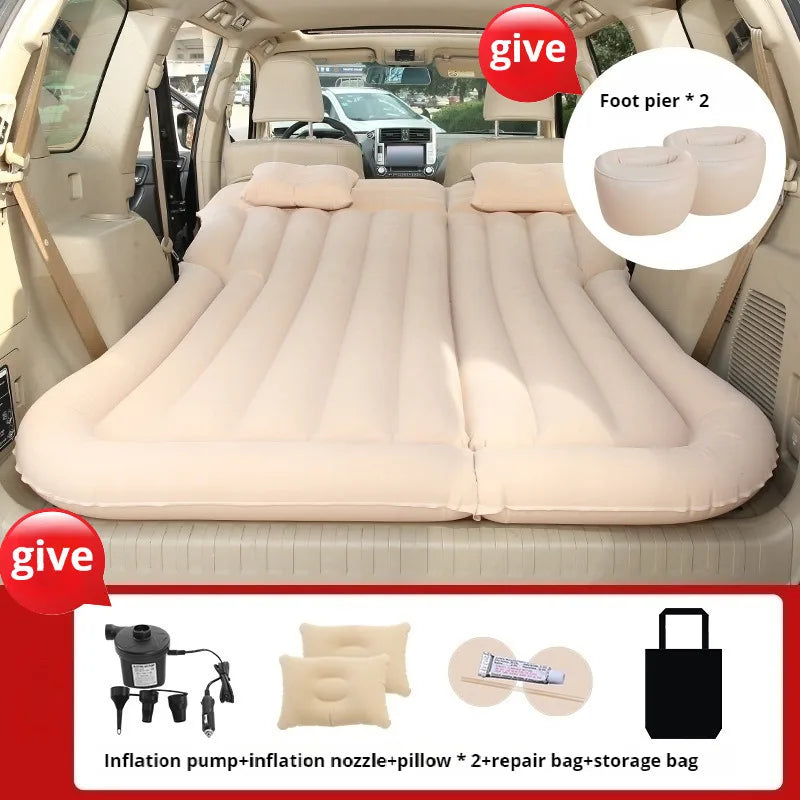 Car Folding Travel Mattress SUV Rear Seat Sleeping Mattress Trunk Car Inflatable Bed Air Mattress Bed Car Sleeping Bed