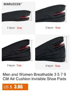 3-9cm Height Increase Insoles for Men Women Elevator Shoes Cushion Unisex Sneakers Heel Lifting Insert Heighten Insoles