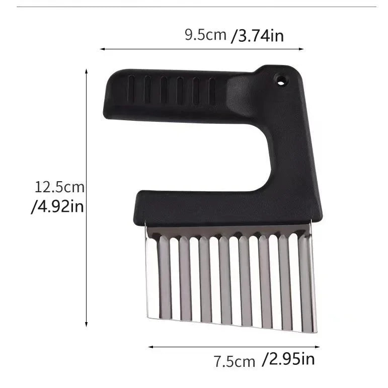 1 pieza de acero inoxidable de mano para cortar patatas fritas, cuchillo para maza, cortador de verduras multifuncional, herramientas de cocina