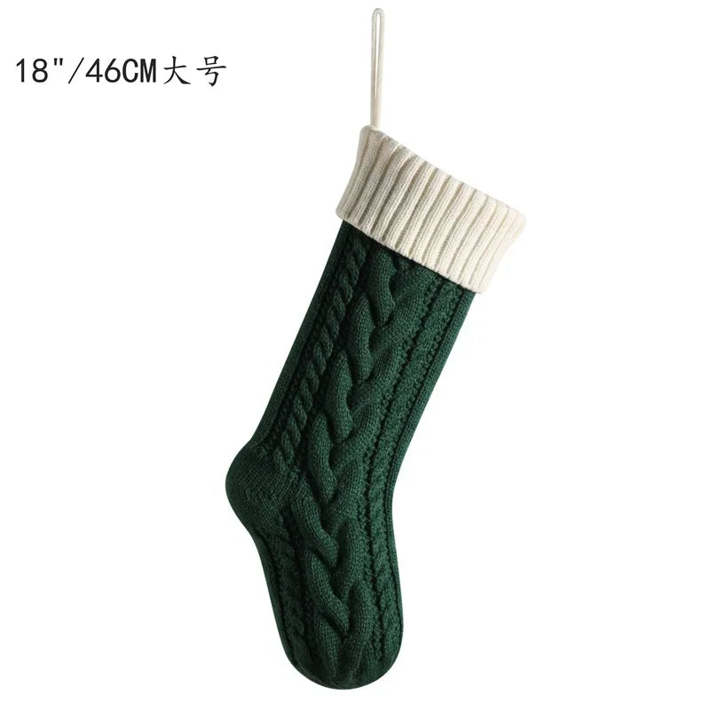Medias navideñas grandes de 18 pulgadas, medias de compresión navideñas tejidas para niños, medias colgantes para regalar dulces, decoración navideña