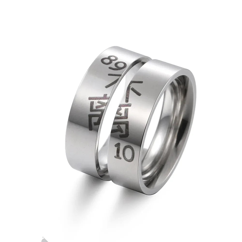 2-piece Fashion Stainless Steel Wedding Ring Silver Color Romatic Design Heart Wedding Couple Valentine's Day Anniversary Gift