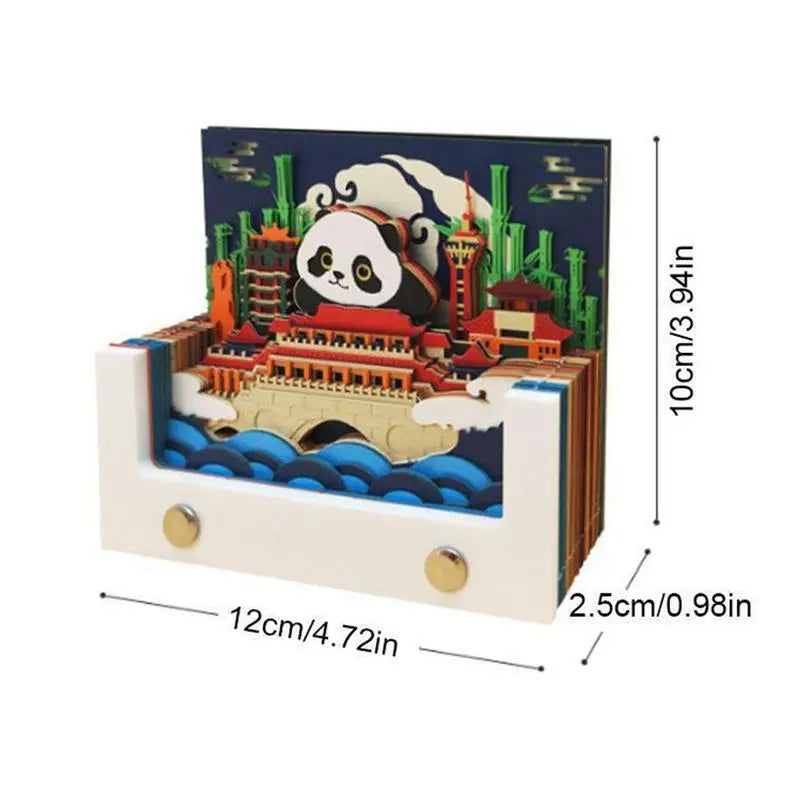 3D Art Calendar Cityscape 3D Calendar Writable Memo Pad Paper Carving Gifts For Living Room Study Room Bedroom Classroom