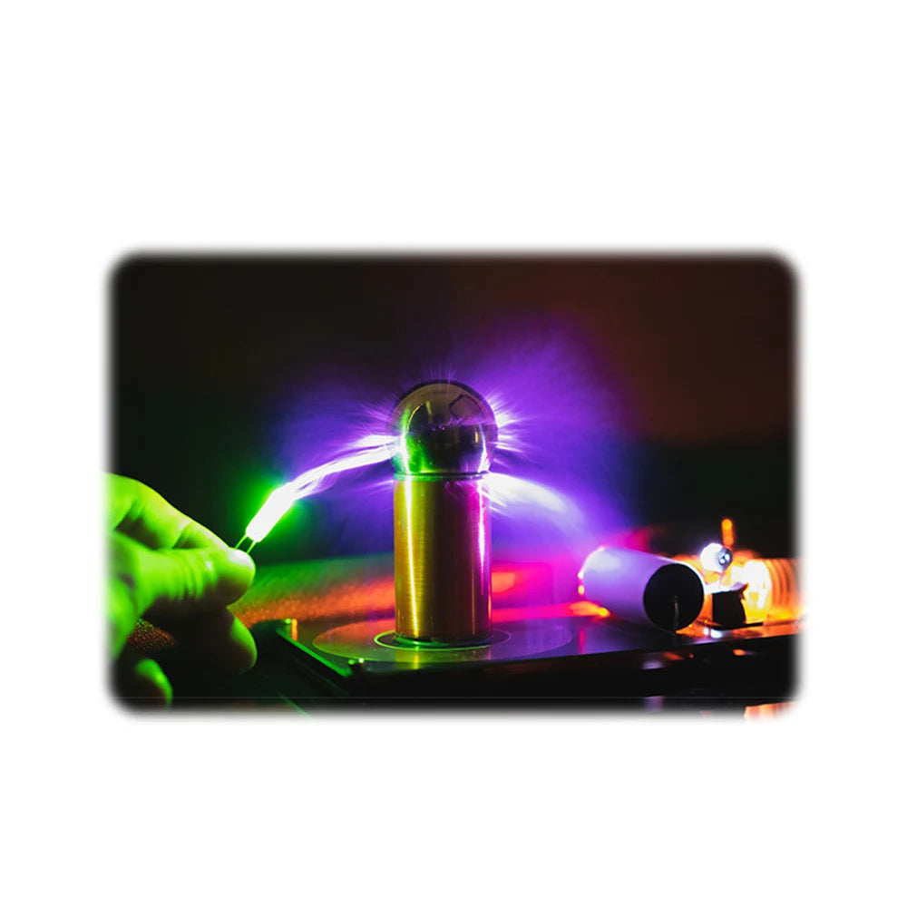 Tesla Coil DIY Kit Touchable Plasma Ball Spark Gap Arc Generator for Physics Teaching Science Experiment Model 9V Power Adapter