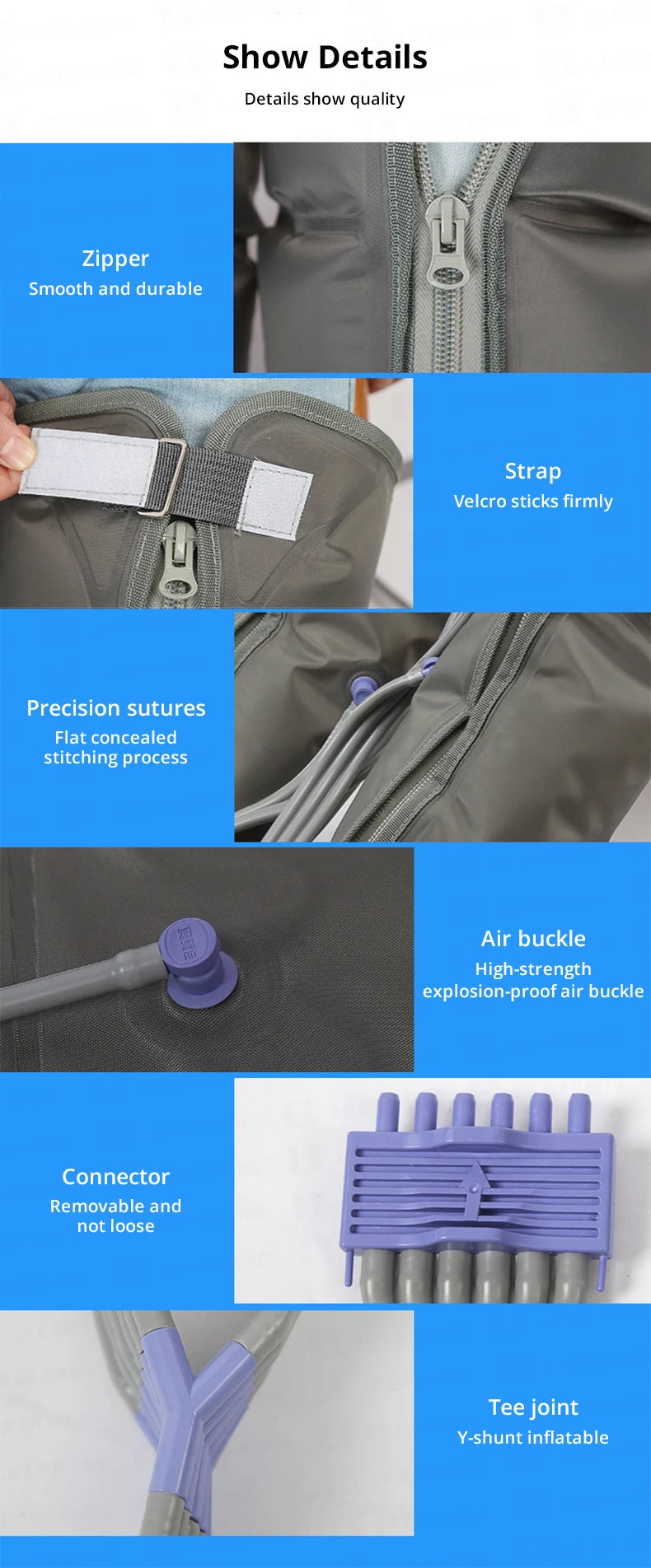 6-chamber Electric Airbag Pressure Massager Wraps Arm Waist Leg Foot Massage Varicose Veins lymphatic drainage device
