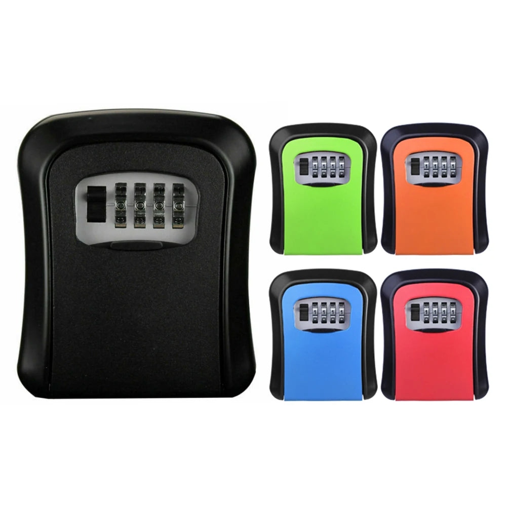 Wall Mount Key Lock Box 4 Digit Combination Password Key Storage Secret Box Organizer Security Code Lock No Key Home Safe Box