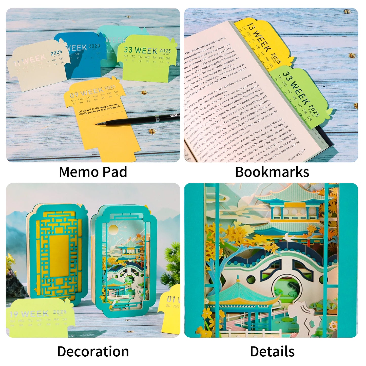 3d calendar 2025 memo pad 3d sticky pads crafting new Year's gift paper art 3d sculpture desk accessories small gifts for guests