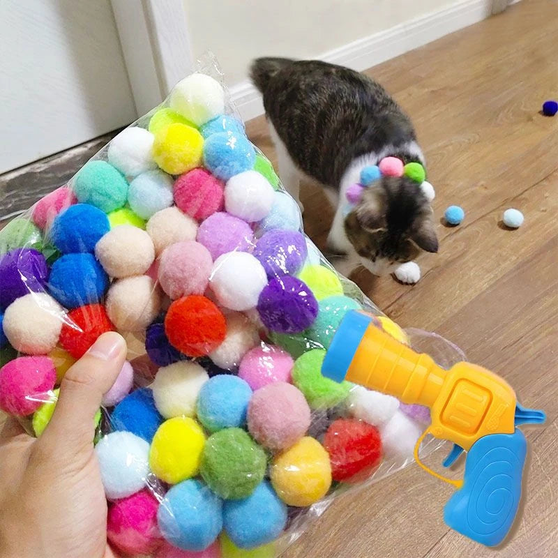 1 juego de juguetes interactivos para gatos, pistola de peluche para entrenamiento de mascotas, divertidos juegos de disparos para cachorros y gatitos, suministros para mascotas, accesorios para gatos