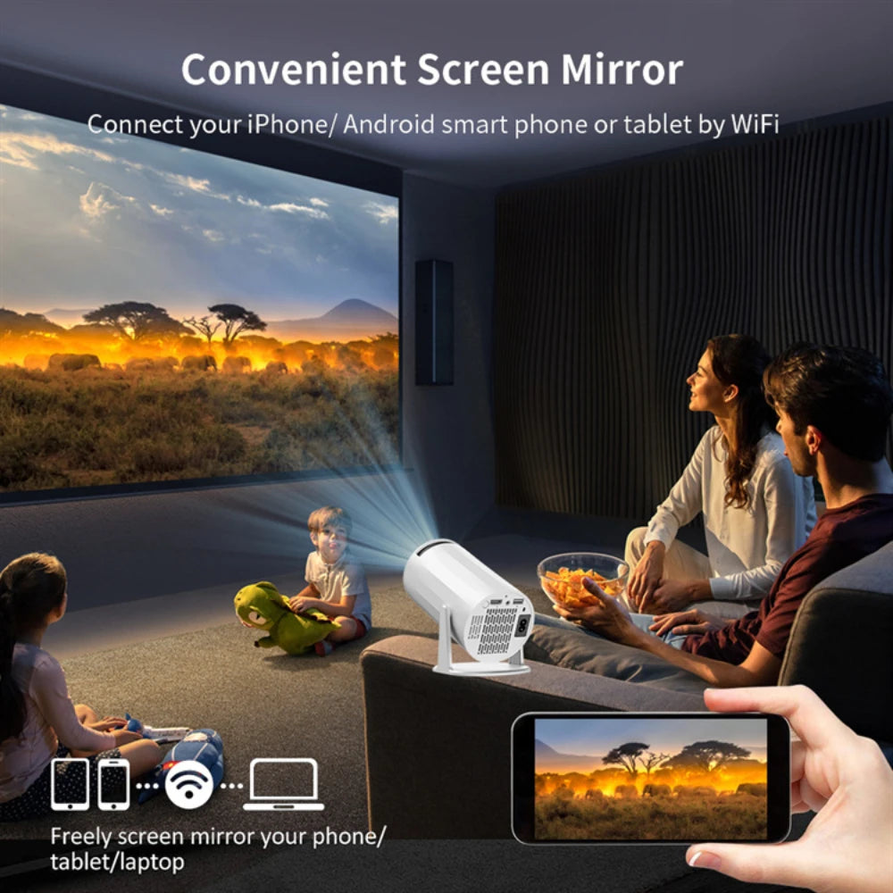 HY330 Projector 4k Ultra HD Smart Home Theater Phone Projection Android 11.0BT5.0 Portable Projector 720P 200ANSI Game Projectio