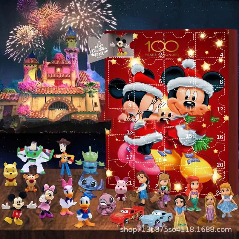 Stitch Christmas Advent Calendar Box Mickey Mouse Blind Box Figure Advent Calendar 24 Day Countdown Calendar Boys Girls Gift