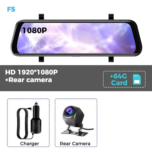 Car DVR 2.5K 10 Inch Rear View Mirror Video Recorder Dash Cam Sony Lens Ultra HD 2560*1440P Camera Streaming Rearview Mirror