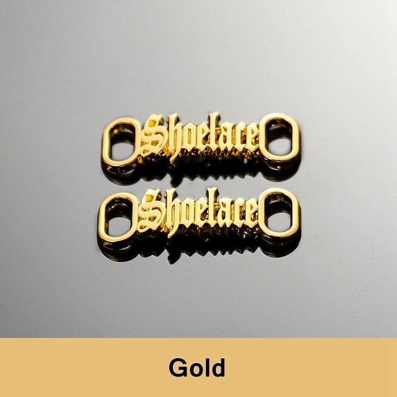 1 par de cordones con letras AF1, adornos con hebillas, kits para zapatillas, hebillas de metal para cordones, elegantes kits deportivos de metal, accesorios para cordones