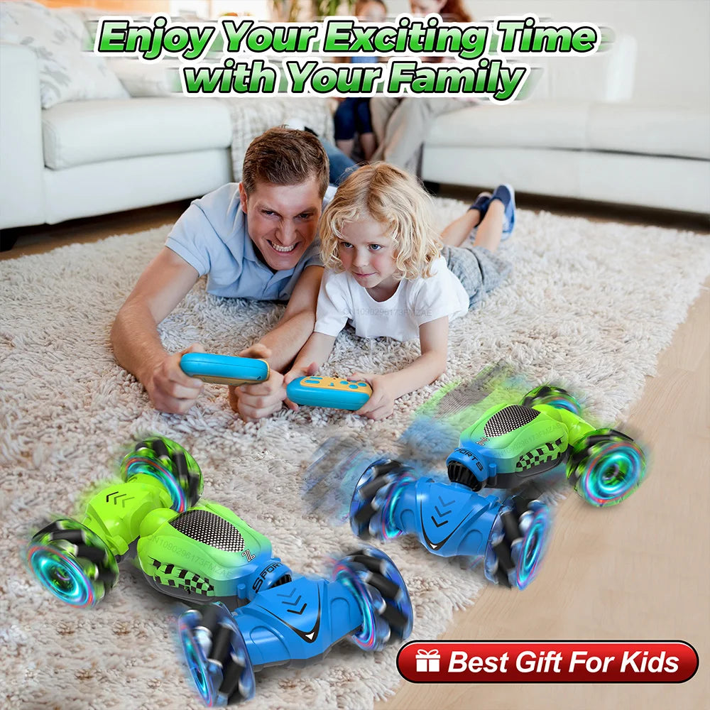 Remote Control Car Toy for Boys and Girls Gesture Sensing RC Stunt Car 4WD Transform Drift RC Cars with Lights Birthday Gift Kid