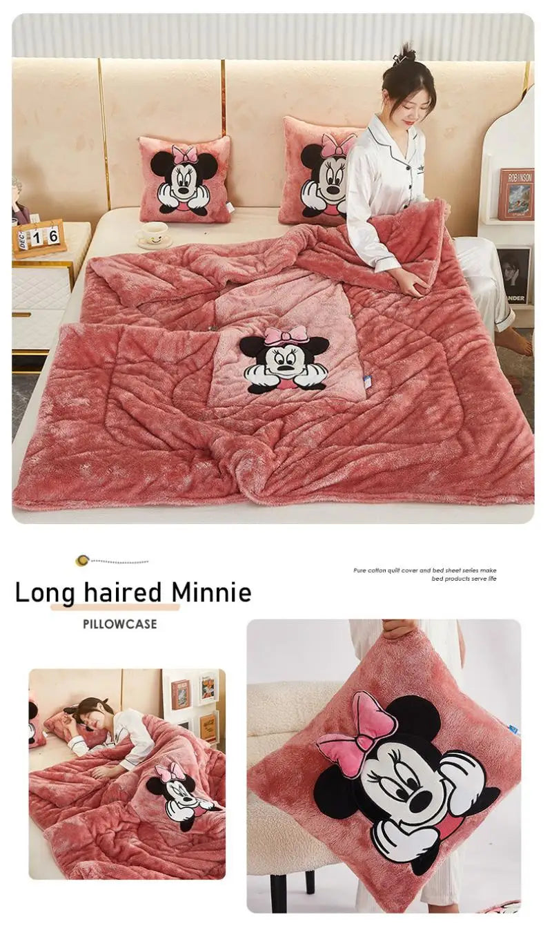 Autumn and Winter 2024 New Disney Double-Sided Arctic Cashmere Steedy Thicker New Throw Pillow Is Weighted Long Christmas Gift