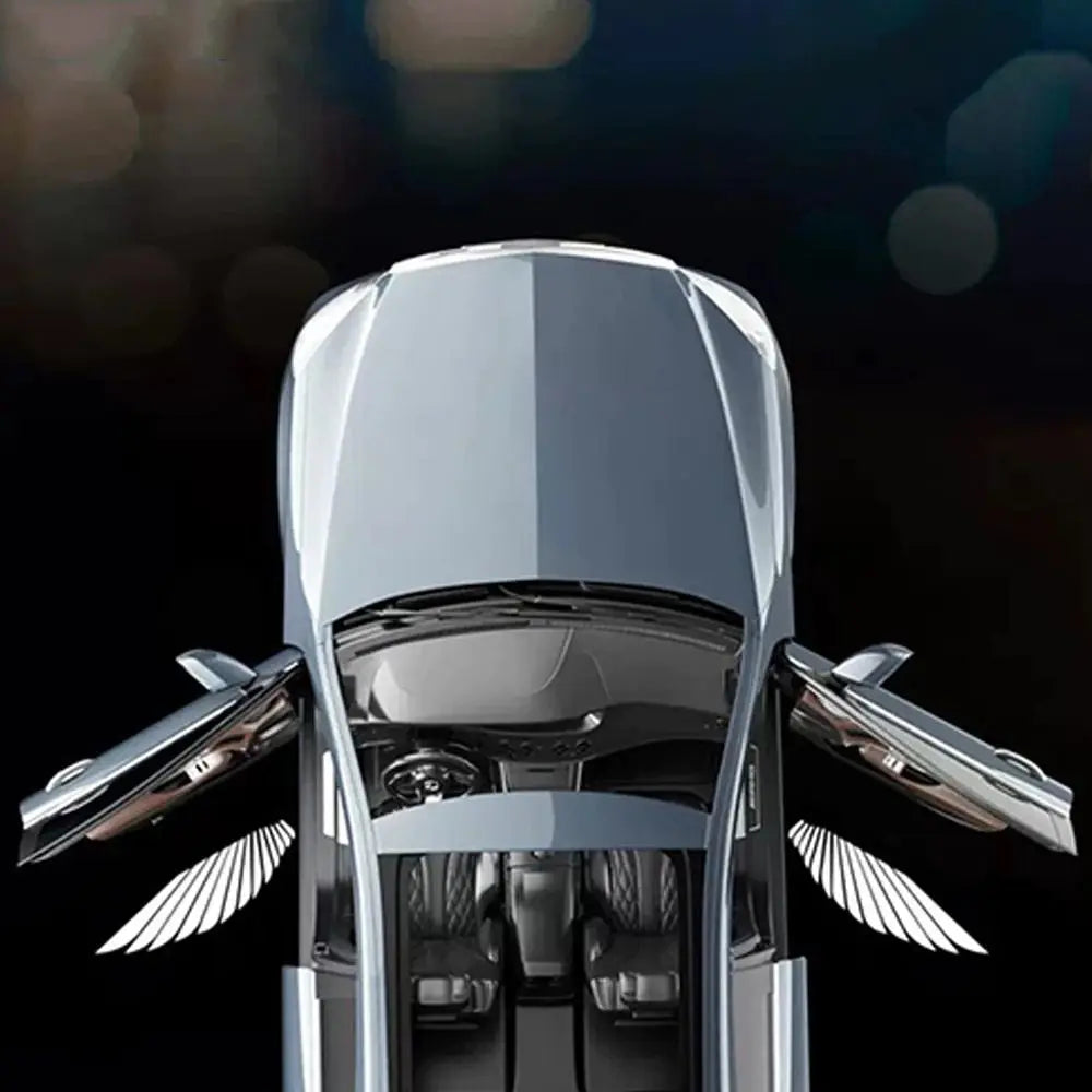 2Pcs HD Car Angel Wings Lights LED lights Automatic Sensing Wireless Car Door Lights Welcome Courtesy Shadow Projector Lamp