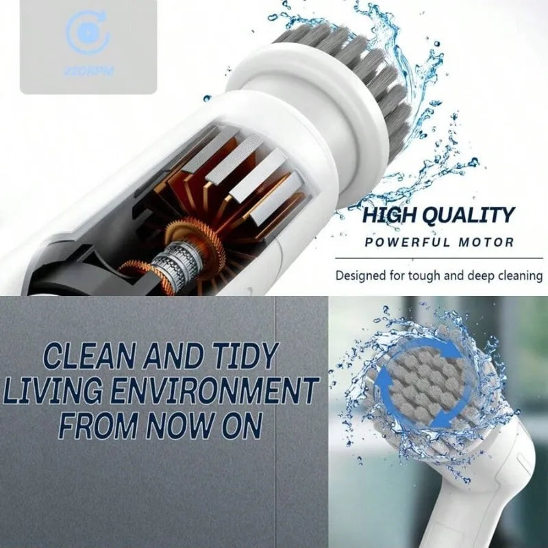 9-in-1 Electric Cleaning Brush Wireles Electric Spin Cleaning Scrubber Electric Cleaning Tool Kitchen Bathroom Cleaning Machine