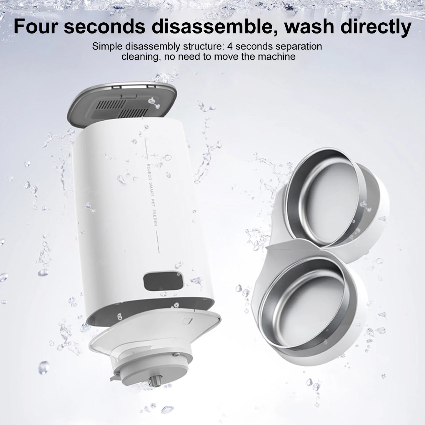 4L Automatic Smart Pet Feeder for Cats & Dogs Single/Dual Bowls Optional Stainless Steel Bowl Key/Wifi App Control