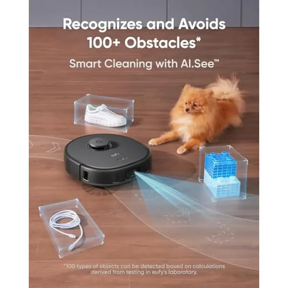 Robot aspirador y fregona X10 Pro Omni con succión de 8000 Pa, dos mopas, elevación automática de 12 mm, detección de alfombras, limpieza manos libres con IA, impecable