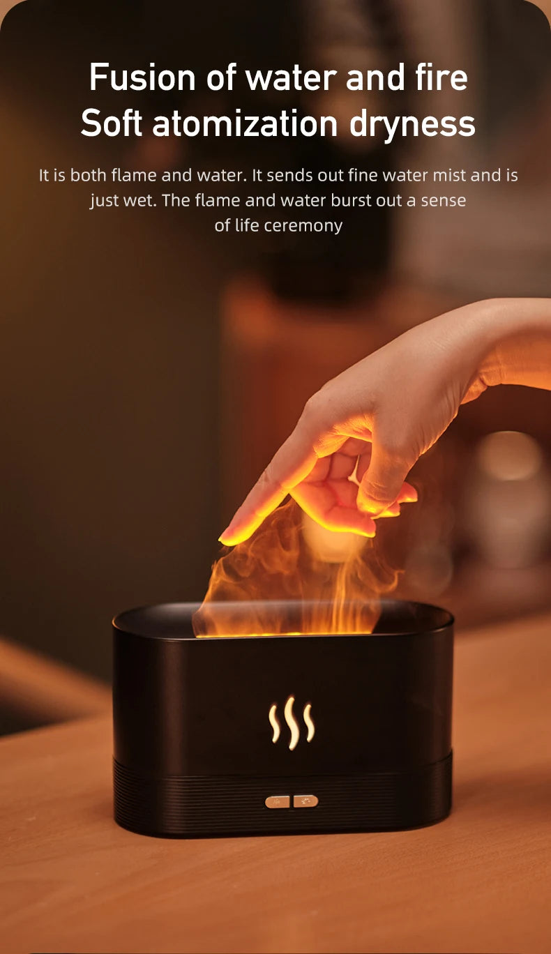 Vissko Aroma Diffuser 180ML Air Humidifier Ultrasonic Aromatherapy Cool Mist Maker Essential Oil Flame Lamp Difusors For Home