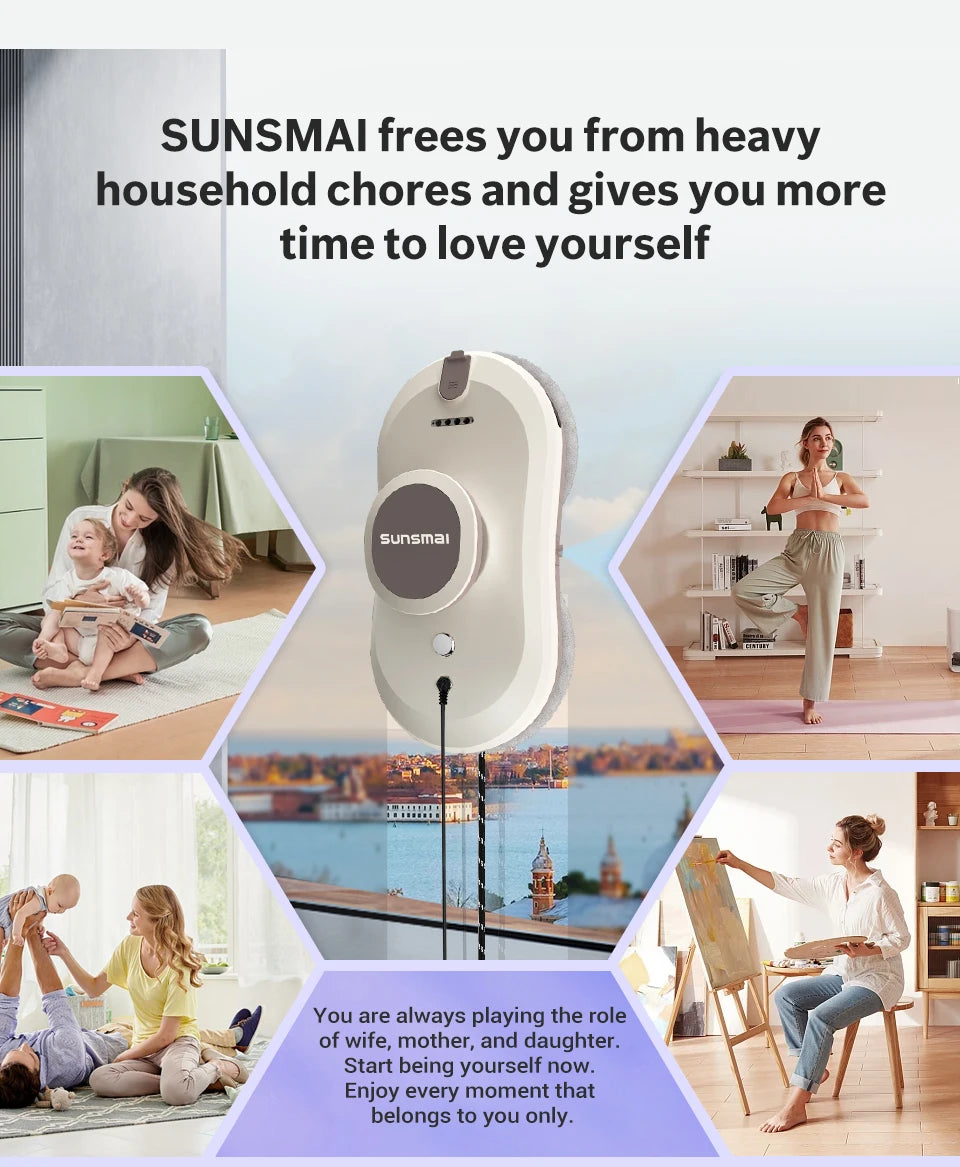 SUNSMAI Robot Window Cleaning Machine Window Washing Robot Double Sided Water Spray Type Window Cleaning Robot