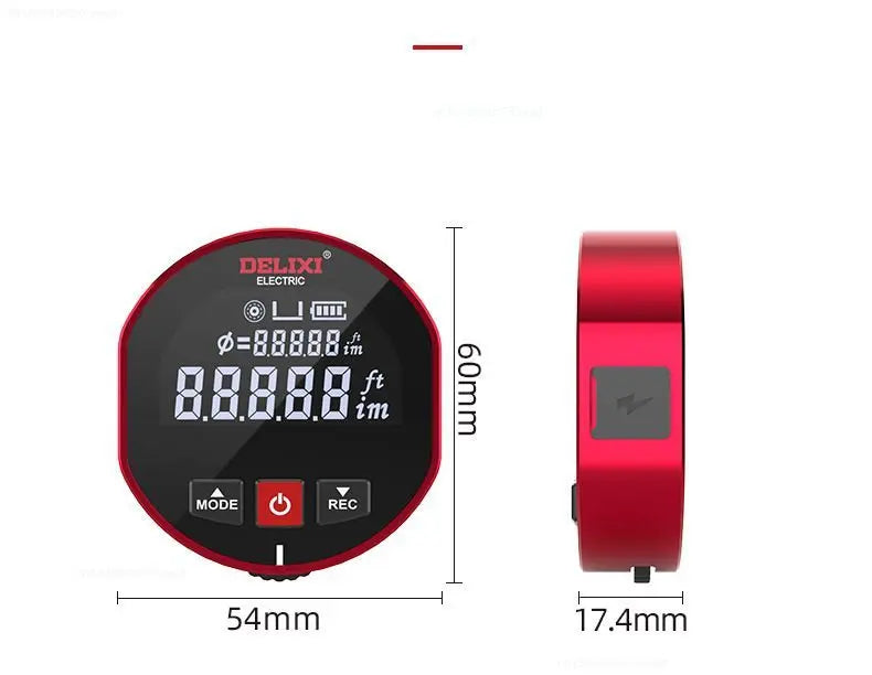 Cinta métrica con telémetro Xiaomi DELIXI, regla electrónica con rodillo, arco curvo plano de alta precisión, medidor de distancia láser