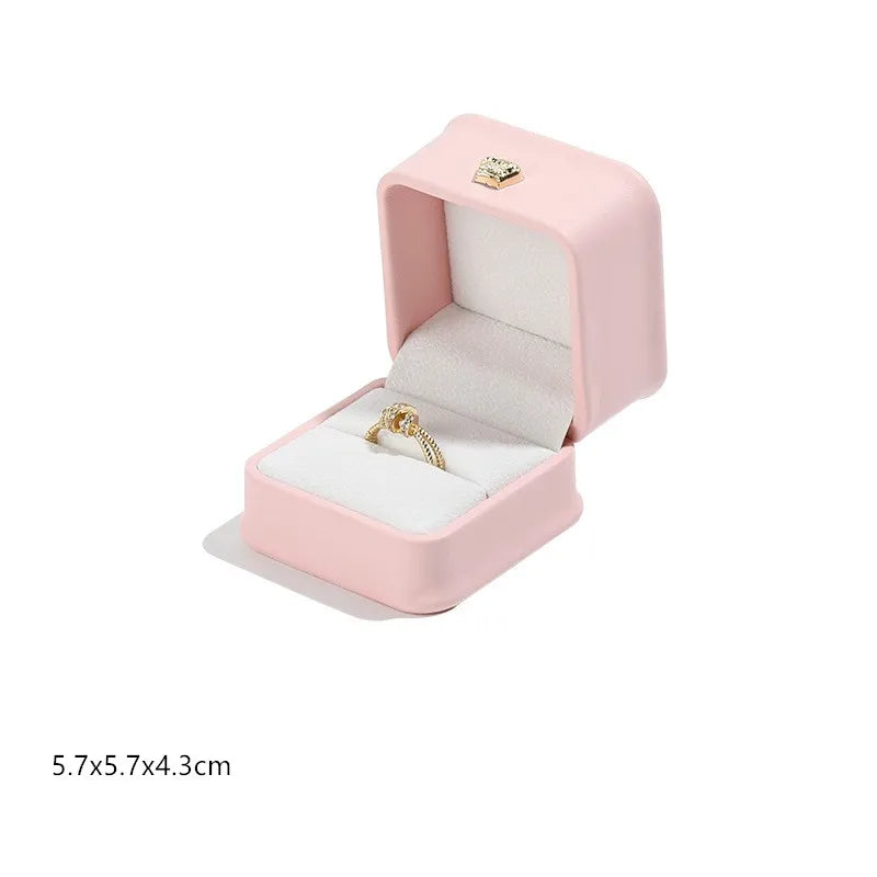 1 organizador de joyas de cuero, caja para anillos de boda, colgante, pulsera, collar, estuche de almacenamiento, embalaje de regalo, caja de exhibición al por mayor