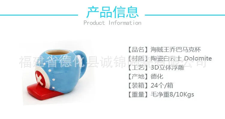 Anime ONE PIECE Creative Ceramic Mug Cute Luffy Office Coffee Cup Children's Breakfast Milk Cup Kawaii 400ml Water Cup Kids Gift